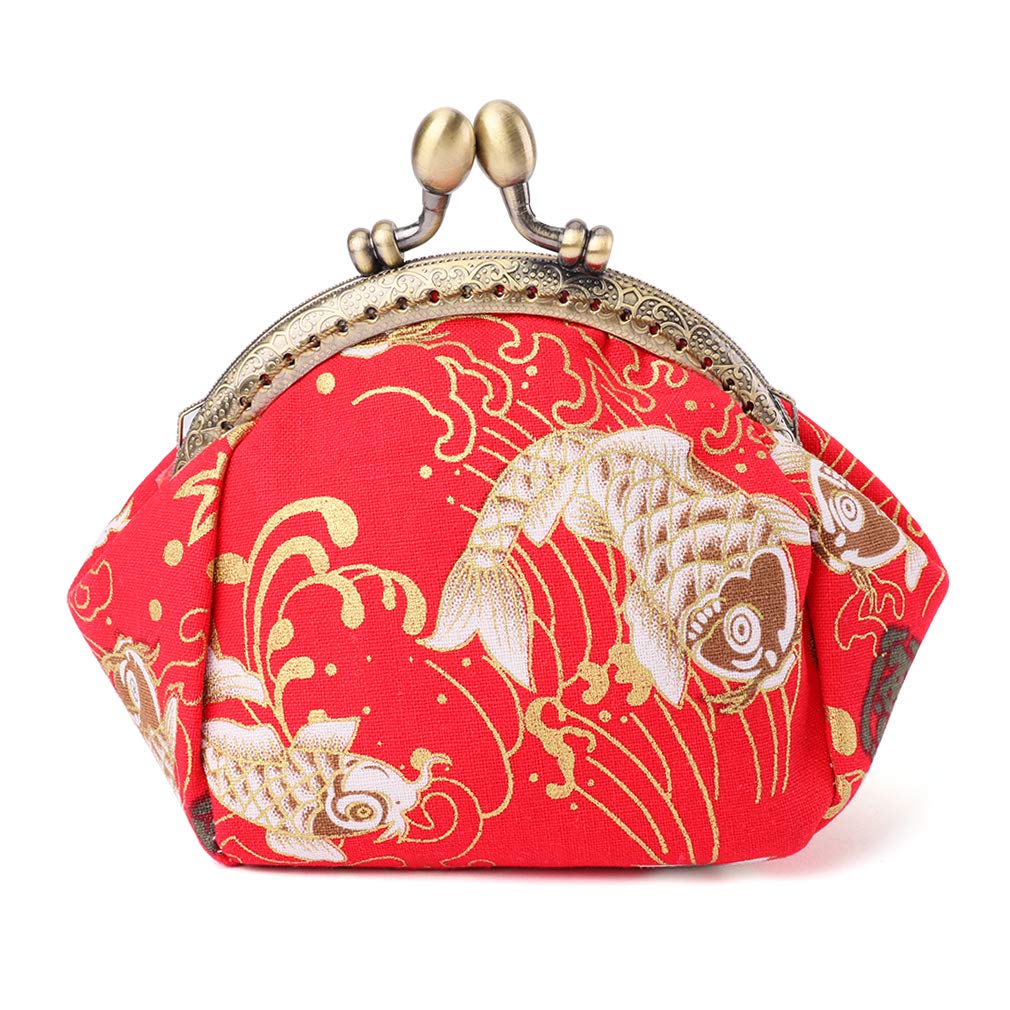 Retro Vintage Coin Purse Wallet with Clasp Closure - Large Capacity Mini Pouch for Women & Girls - Perfect for Coins, Cash, Cards - Ideal for Daily Use, Travel, Shopping and Gift Giving