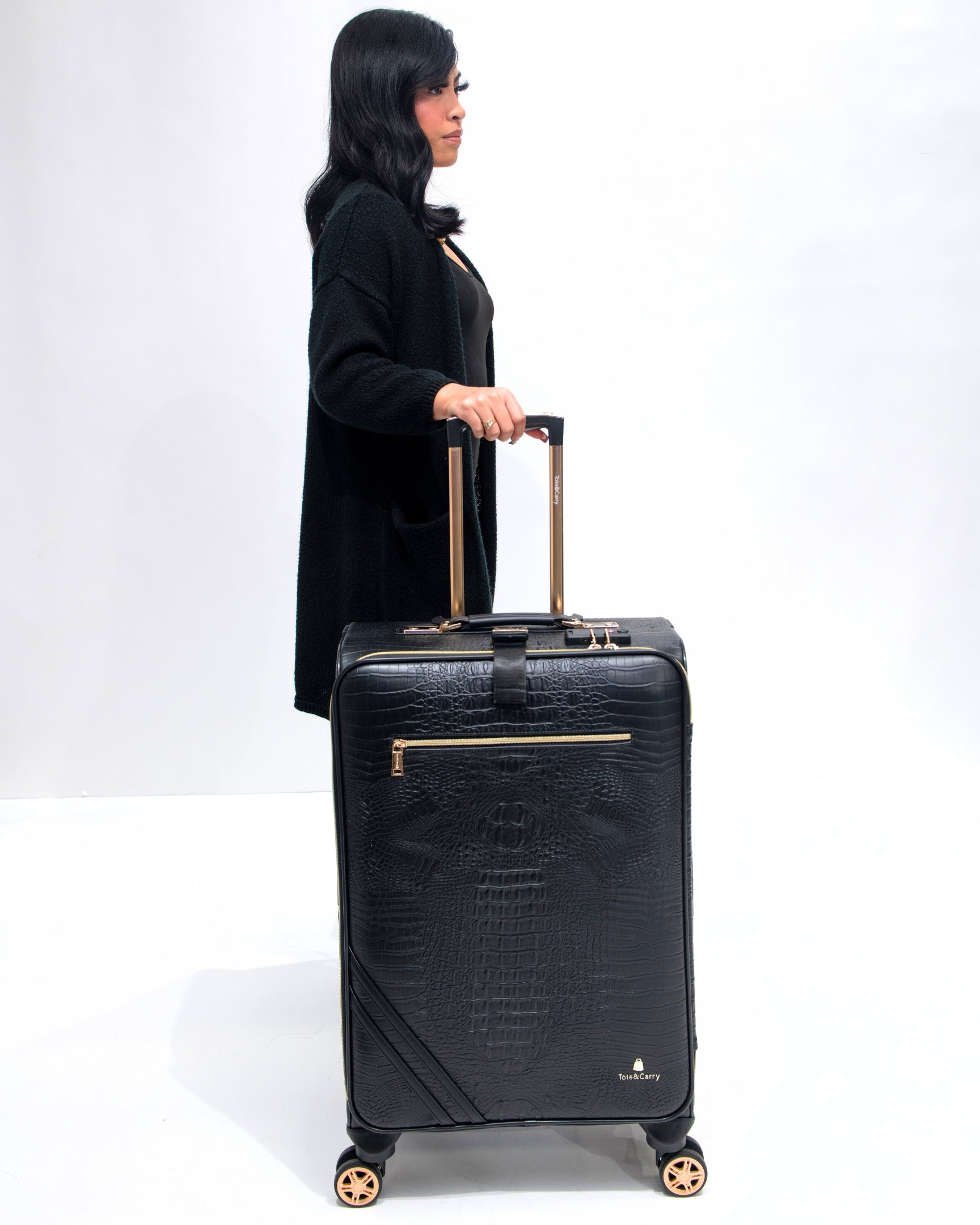 Apollo 2-Piece Black Luggage Set - Lightweight Durable Suitcase for Travel, Business Trips & Vacations