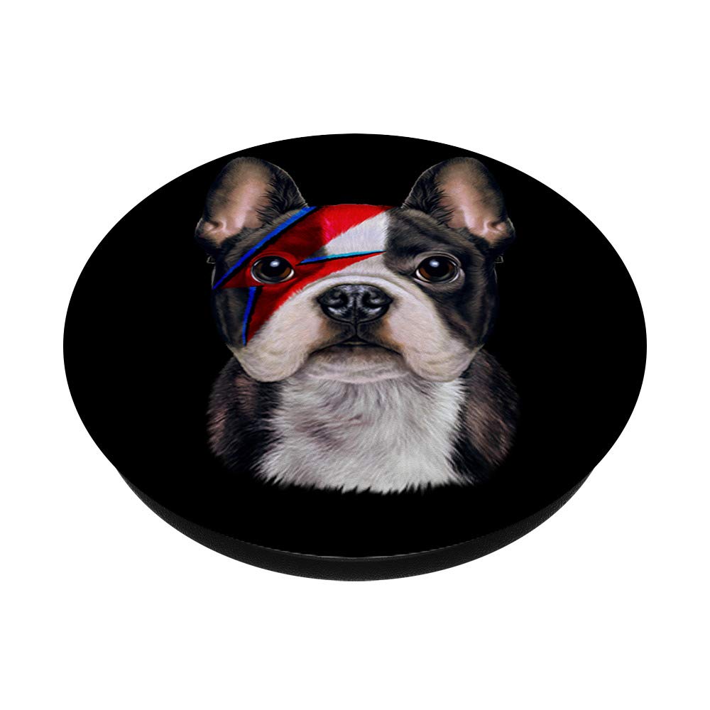French Bulldog PopSocket with Red Lightning Bolt Design - Swappable Phone & Tablet Grip for iPhone, Samsung | Perfect for Gaming, Selfies & Everyday Use