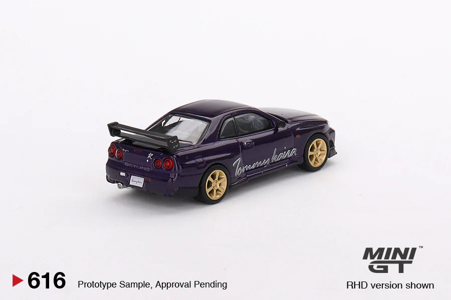1:64 MINI GT Nissan Skyline GT-R R34 Tommy Kaira RZ Edition Diecast Model Car - Midnight Purple - Collectible Toy for Display, Racing Games & Car Enthusiasts