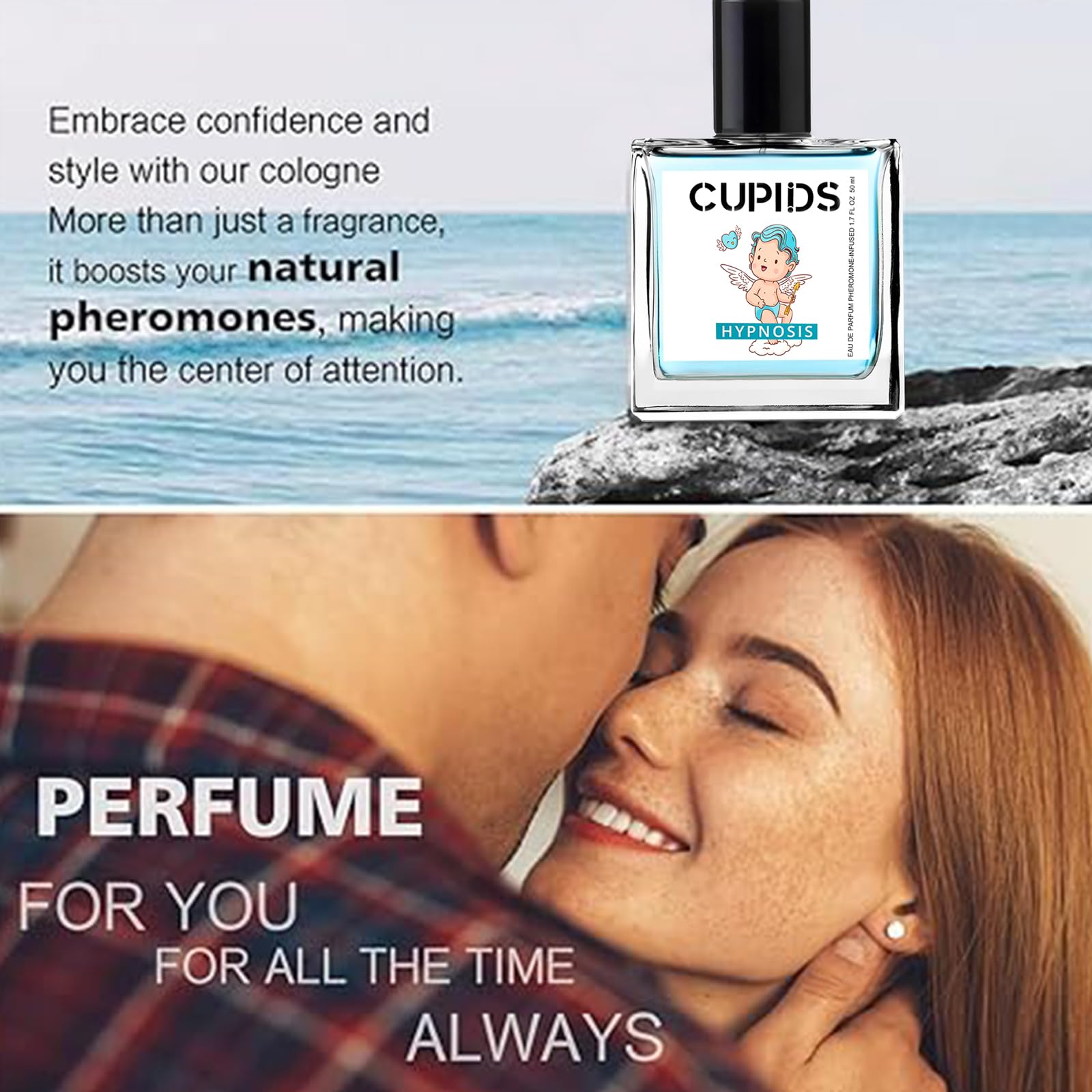 **Cupid Hypnosis 2.0 Cologne for Men – Pheromone-Infused Attraction Scent, Long-Lasting Fragrance (2-Pack) – Perfect for Date Nights, Special Occasions & Boosting Confidence**