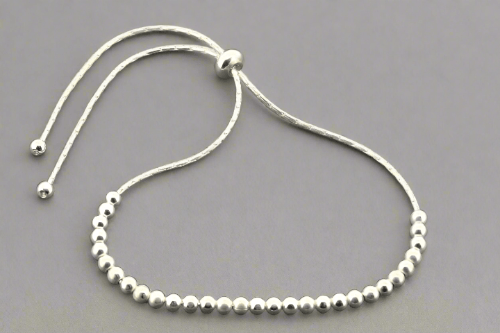 Sterling Silver Multi-Strand Beaded Bracelet for Women - Elegant Stackable Jewelry for Everyday Wear & Special Occasions
