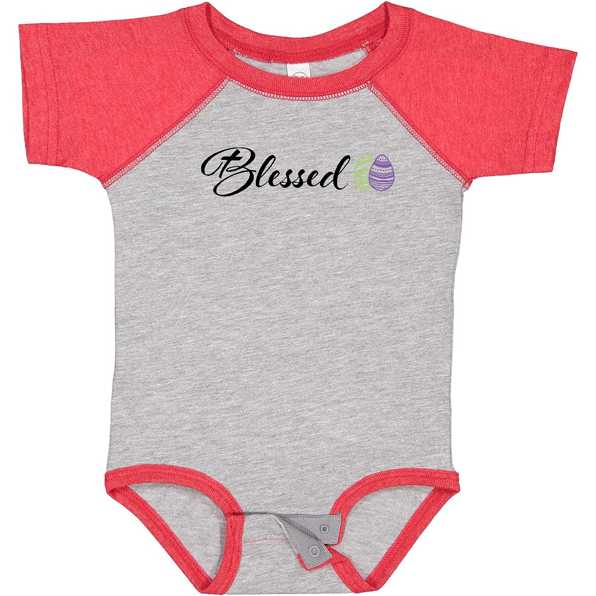 Easter Blessed with Green and Purple Eggs Baby Bodysuit - Cute Easter Outfit for Infants & Toddlers - Perfect for Easter Photos, Church, and Family Gatherings