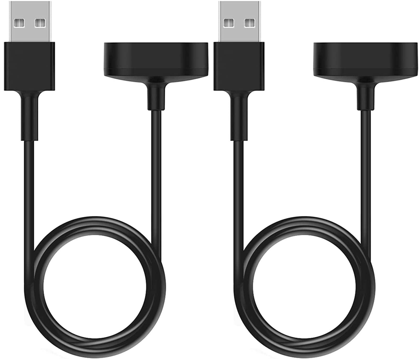 Fitbit Luxe Charger Replacement - 2 Pack USB Charging Cable for Fitbit Luxe Fitness Tracker - Black (Perfect for Home, Office & Travel Use)