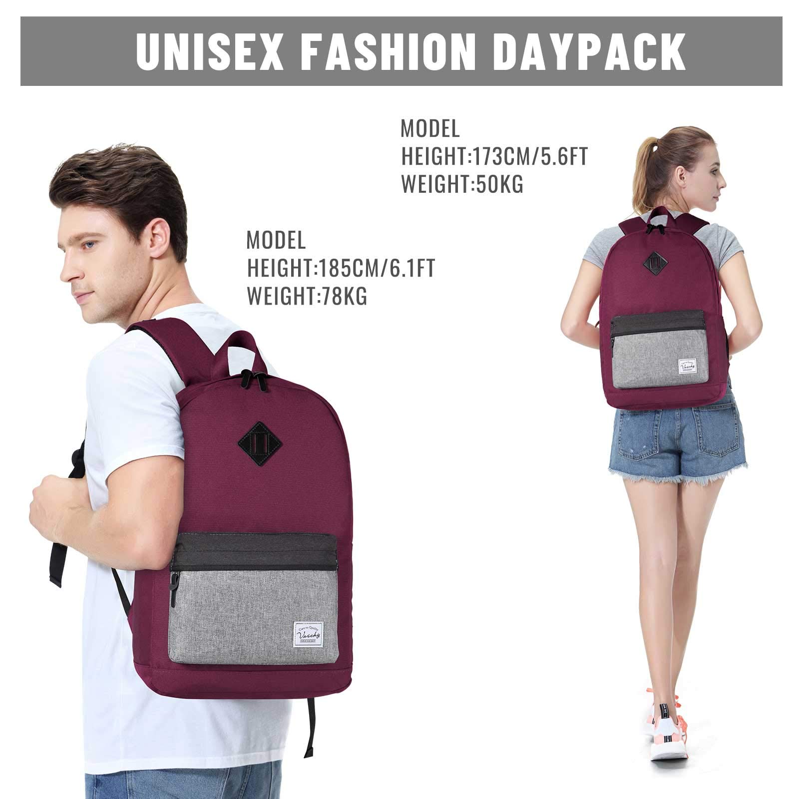 VASCHY Waterproof Backpack for Men & Women - School, Work & Travel