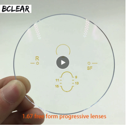BCLEAR 1.67 Aspherical Free Form Progressive Lenses - Clear HD Vision Lenses for Reading, Computer & Driving - Premium Thin & Lightweight Eyeglass Lenses for Adults