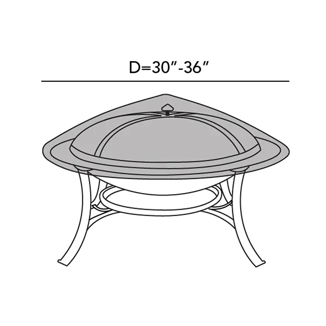 Heavy-Duty Round Fire Pit Cover - Weatherproof & UV Resistant for Outdoor Patio, Deck, and Backyard Use - Fits 36