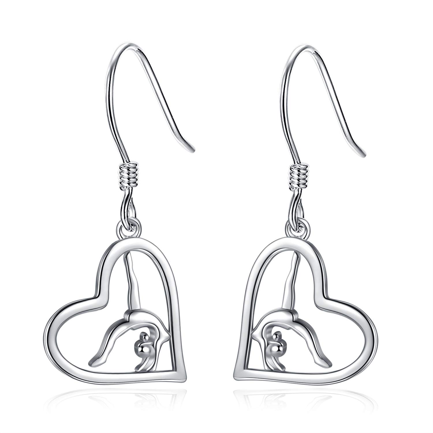 925 Sterling Silver USA Gymnastics Stud Earrings - Elegant Sport Jewelry for Women Gymnasts | Perfect Birthday, Christmas & Team Gifts for Athletes | Ideal for Competitions, Training & Everyday Wear