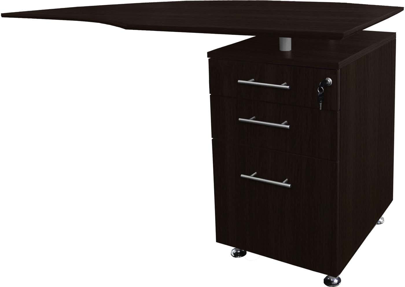 Safco Mayline Medina Curved Desk Return with PBF Pedestal - Right-Handed Office Workstation [MNRTPR] | Perfect for Home Office, Conference Rooms & Executive Workspaces