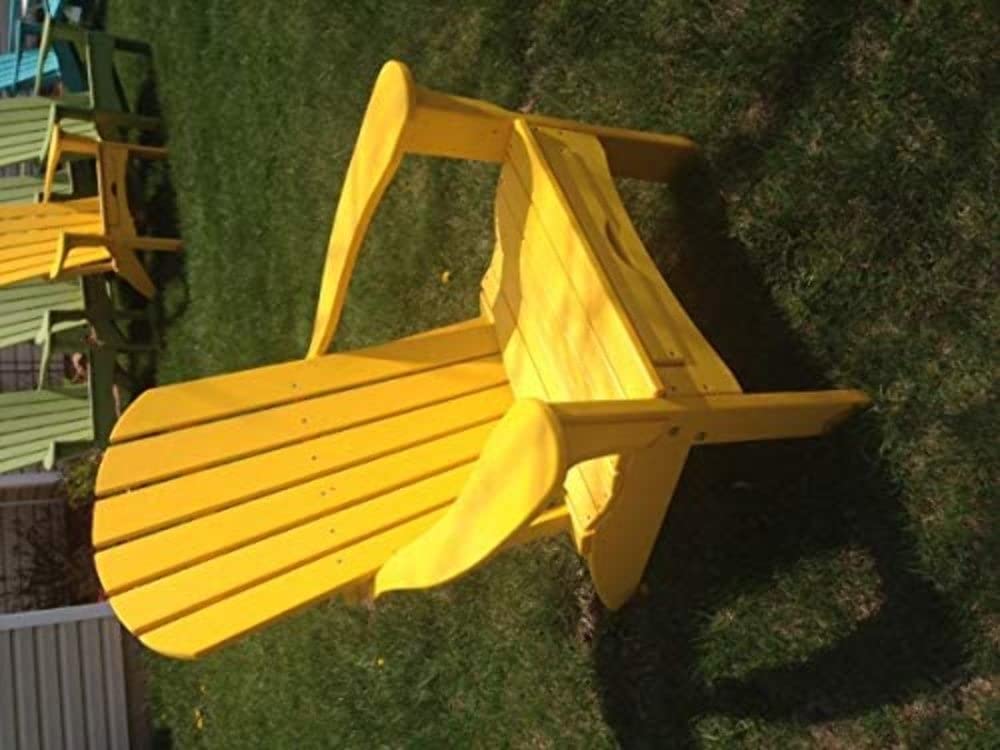 Green Country Decor Folding Adirondack Chair - Yellow Outdoor Patio Furniture for Garden, Poolside, Deck & Backyard Relaxation