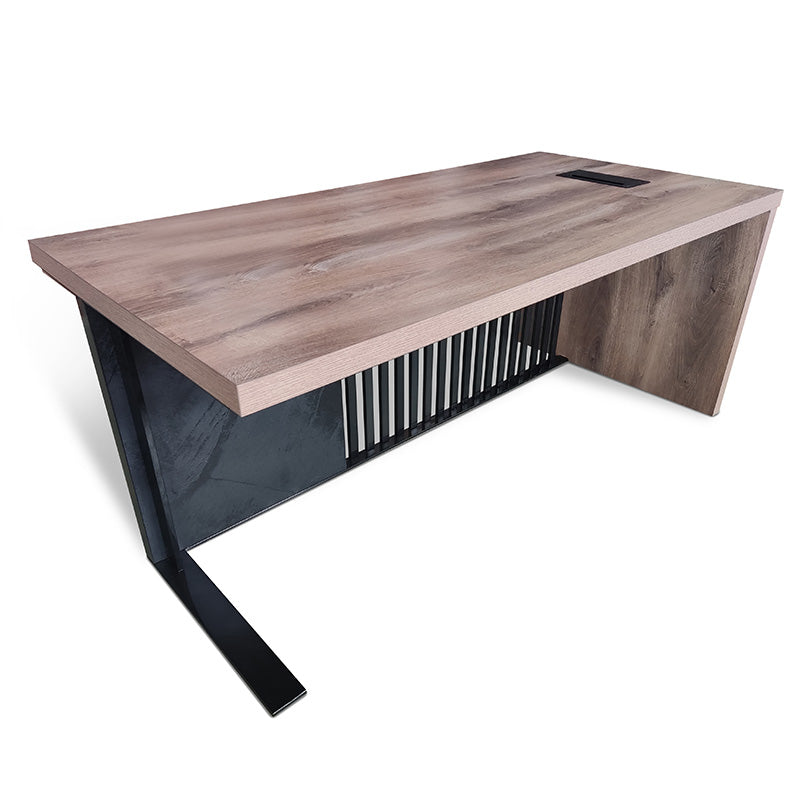 AFTAN BLACK HAWK Limited Edition Executive Desk with Pedestal & Right Mobile Return - 180cm Warm Oak & Black Finish - Perfect for Home Office & Professional Workspaces