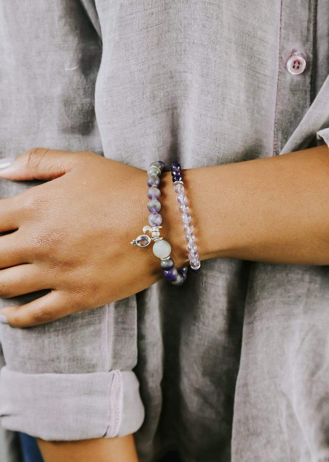 Amethyst Chakra Healing Bracelet for Women - Double Wrap Crystal Energy Jewelry for Meditation, Yoga & Spiritual Balance