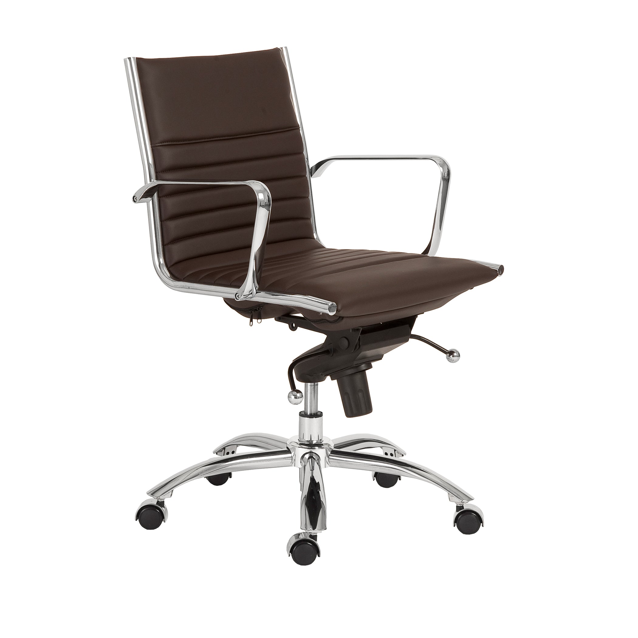 Dirk Low Back Office Chair with Chromed Steel Base - Ergonomic Mesh Desk Chair for Home & Office Workspaces - Perfect for Long Hours of Computer Work, Gaming, and Study Sessions