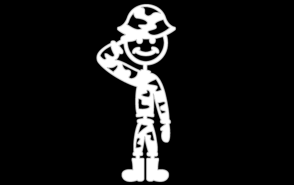 777 Military Dad Sticker - Patriotic Vinyl Decal 2.8 x 5.3 Inches - Perfect for Cars, Laptops & Military Appreciation Gifts