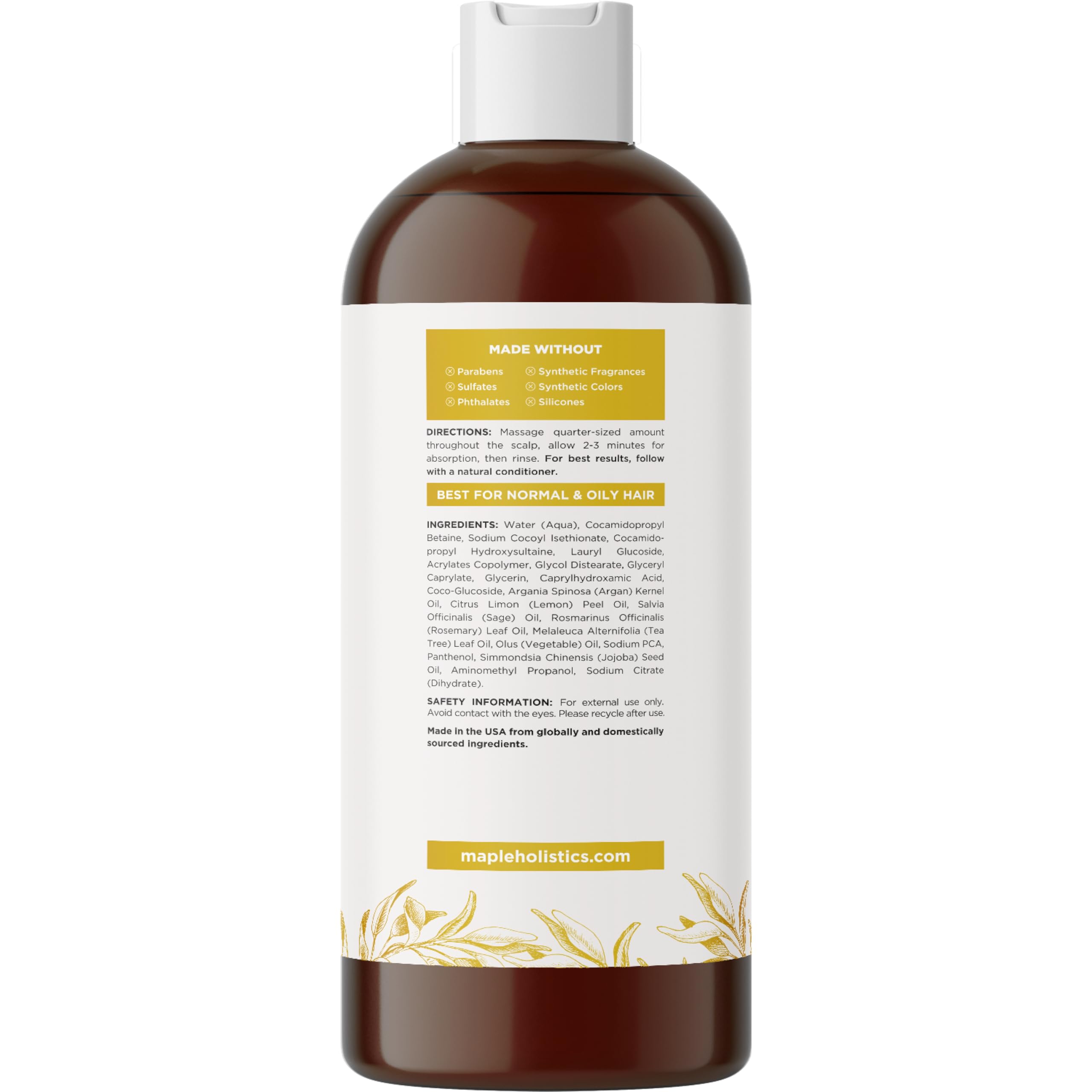 **Sulfate-Free Clarifying Shampoo for Oily Hair & Scalp - Lemon Sage & Rosemary Essential Oil Shampoo for Deep Cleansing & Greasy Hair Care - Best for Product Buildup Removal & Daily Use**    *(Perfect for refreshing oily scalps, removing residue, and promoting healthy hair – ideal for daily use or post-styling detox!)*