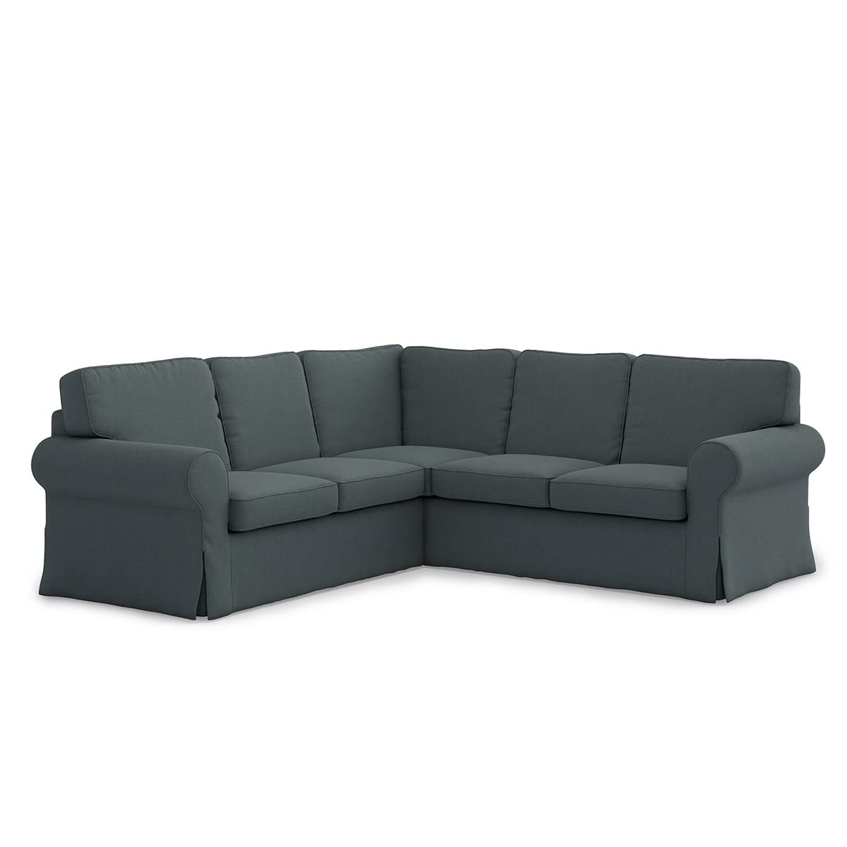 TLYESD Ektorp 2x2 Sofa Cover Replacement for IKEA Ektorp 2-Seat & 4-Seat Sectional Covers - Dark Grey | Fits Ektorp Sofas Only (Not Compatible with Uppland) | Perfect for Living Room, Family Room & Home Decor Protection