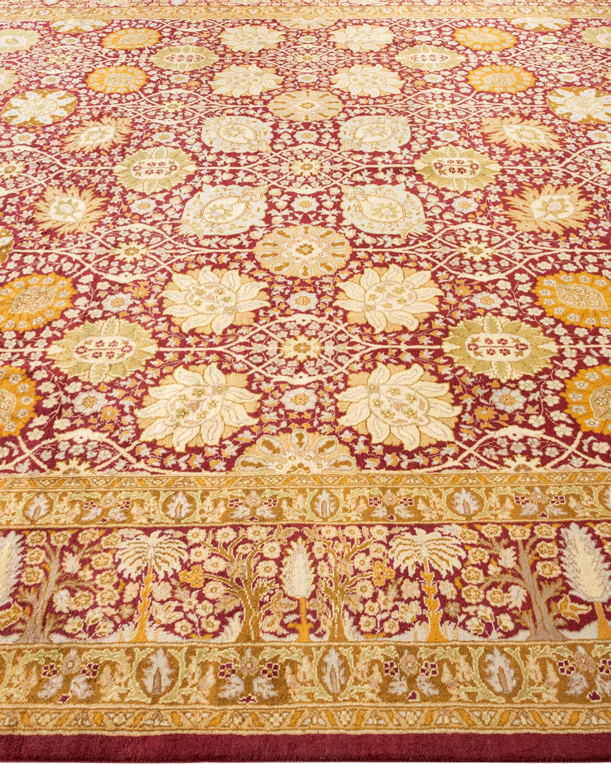 Handmade Traditional Oriental Mogul Purple 8x10 Wool Area Rug - One of a Kind Hand Knotted Solo Rugs for Living Room, Bedroom & Home Decor