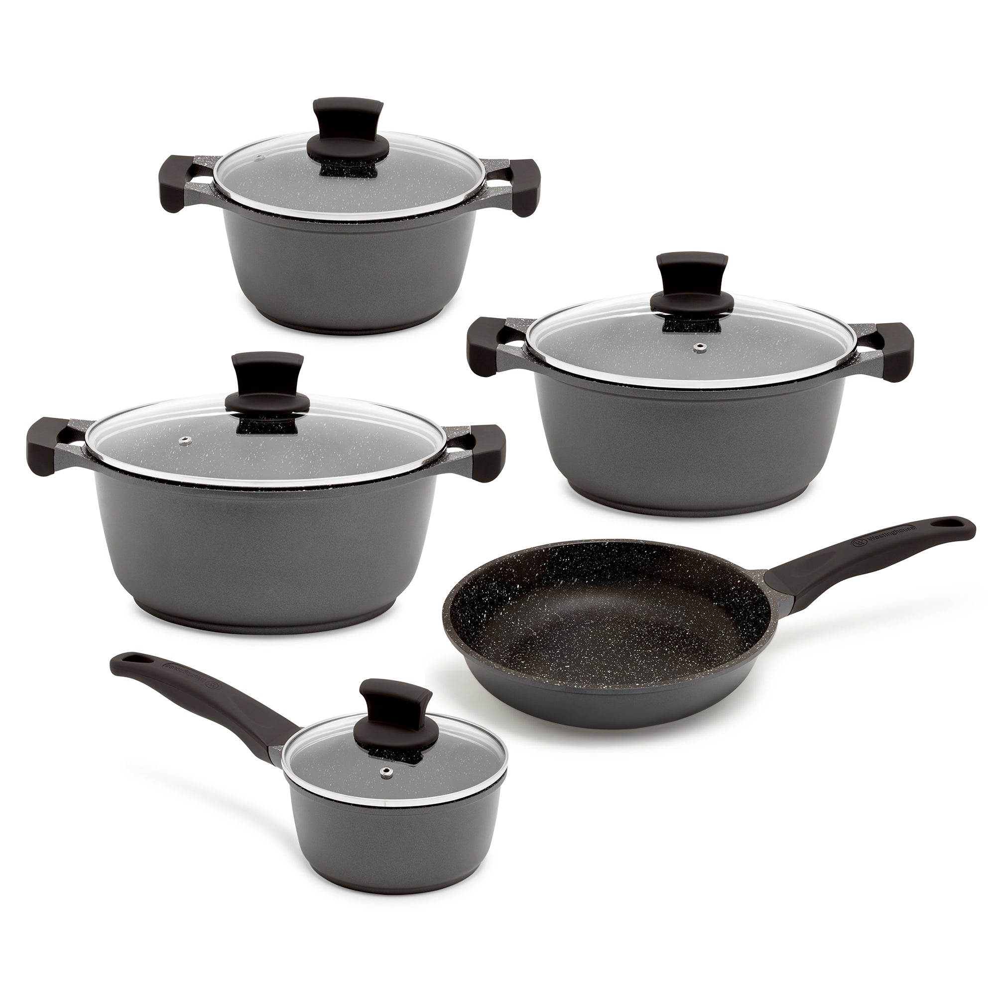 5-Piece Nonstick Cookware Set - Pots and Pans with Lid for Kitchen, Cooking, Frying & Boiling | Dishwasher Safe & Induction Compatible for Home & Restaurant Use