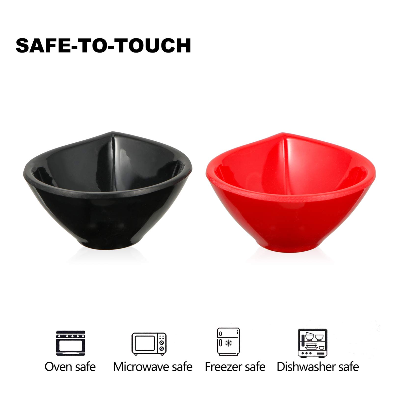 DOITOOL 6-Piece Melamine Dipping Bowls Set - Small Sauce Dishes for Seasoning, Condiments, Soy Sauce & Side Dishes - Perfect for Sushi, Dumplings, Snacks & Asian Cuisine