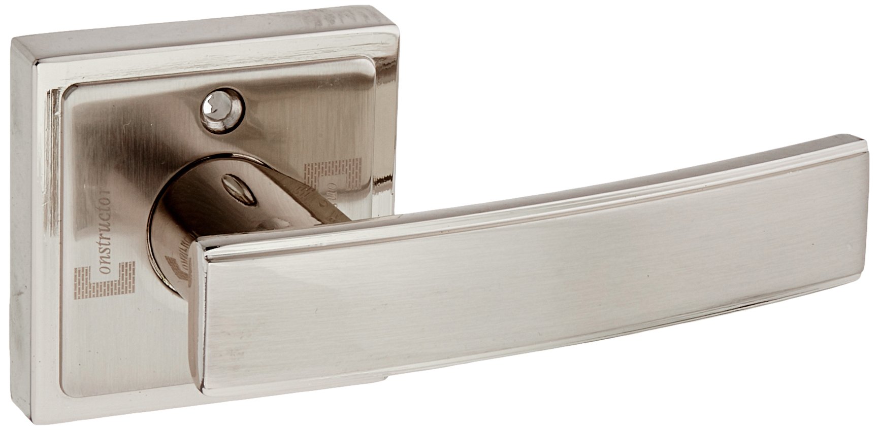 Prime Dummy Lever Door Lock Knob Handle Set in Satin Nickel - Secure & Stylish for Bedroom, Bathroom & Interior Doors - CON-PRI-DM by Constructor
