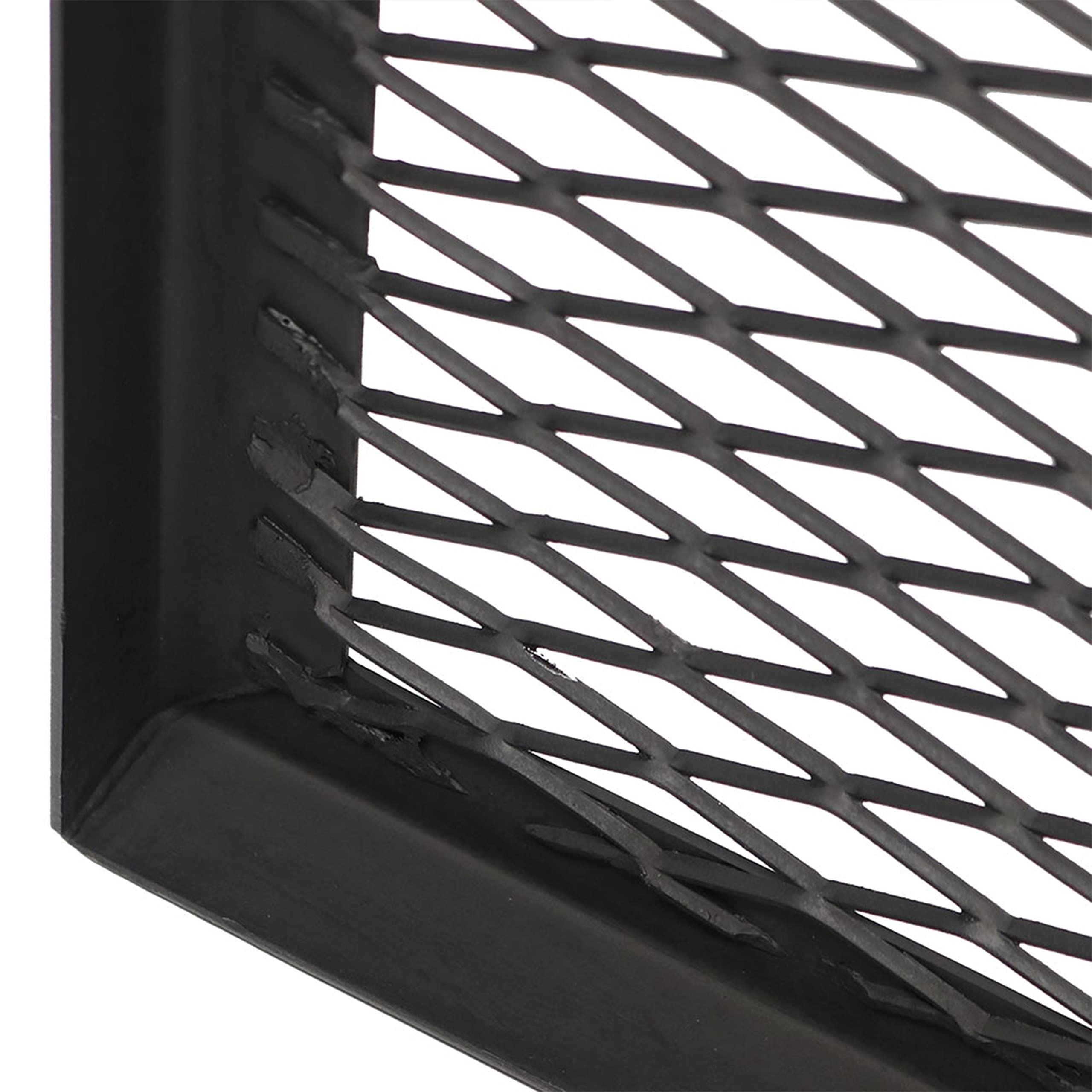 Sunnydaze X-Marks 24-Inch Square Black Steel Fire Pit Cooking Grate with Handles - Heavy Duty BBQ Grill for Camping, Backyard, Patio & Outdoor Cooking