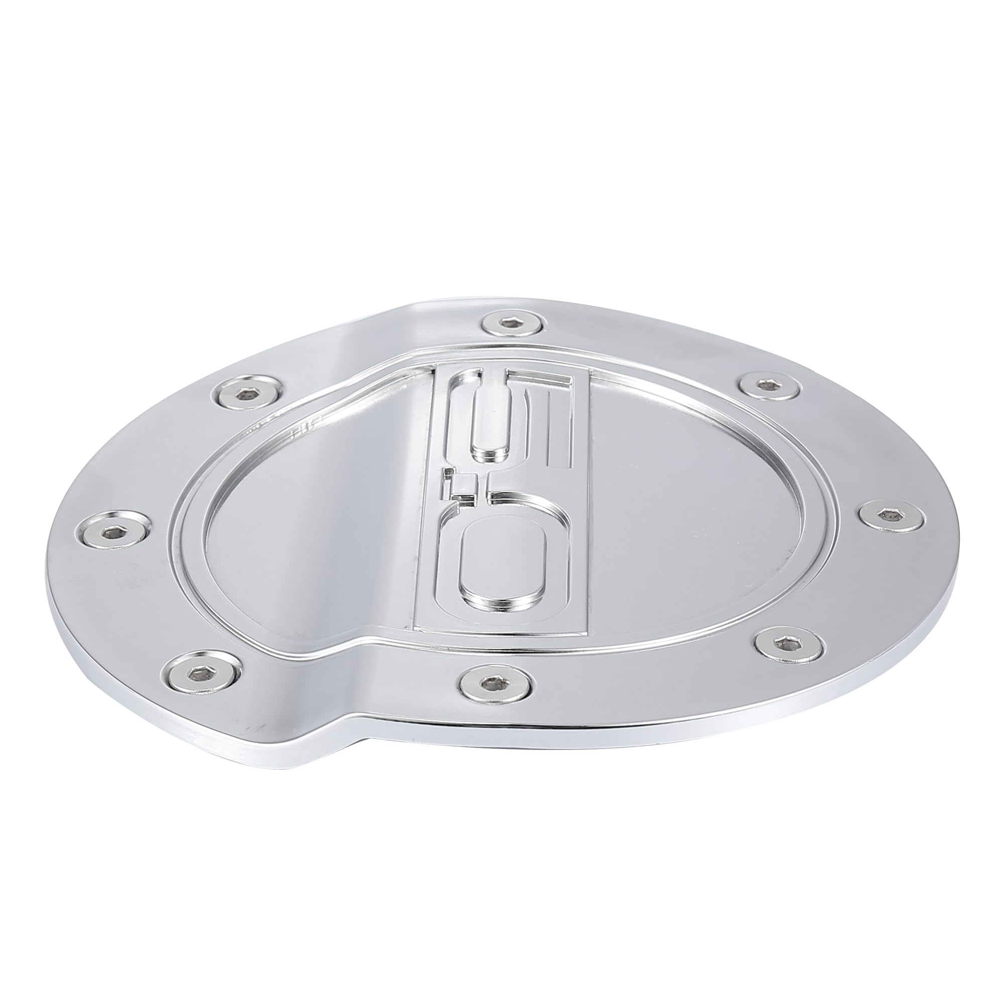 X AUTOHAUX Silver Tone Gas Cap Cover - Compatible with Ford Mustang 2015-2020 Models - Durable Fuel Filler Door Replacement - Perfect for Car Shows, Daily Driving & Vehicle Protection