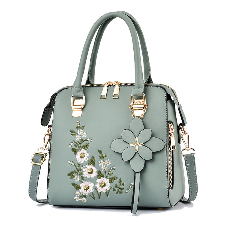 Stylish Floral Embroidered Women's Shoulder Bag - Elegant Crossbody Messenger Purse for Daily Use, Work & Travel