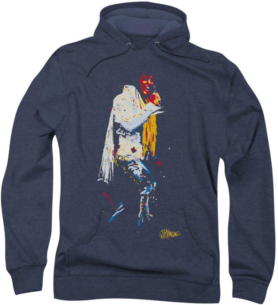 Elvis Presley Yellow Scarf Hoodie for Men - Vintage Rock Style Pullover Sweatshirt - Perfect for Concerts, Halloween & Retro Fashion