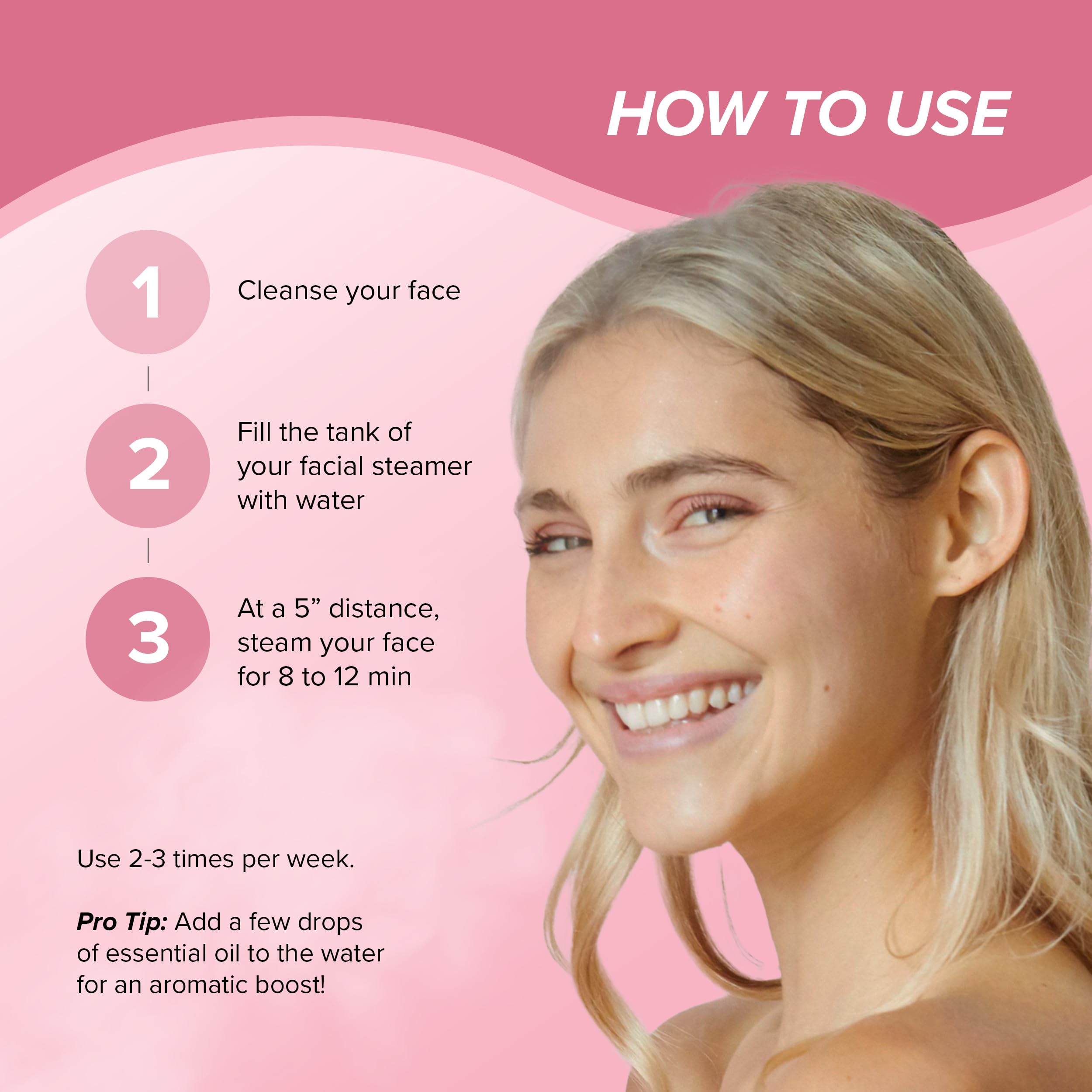 Skin Gym VODA Facial Steamer - Professional At-Home Micro Steam Device for Deep Pore Cleansing, Hydration & Glowing Skin | Perfect for Spa Day, Skincare Routine & Relaxation Therapy