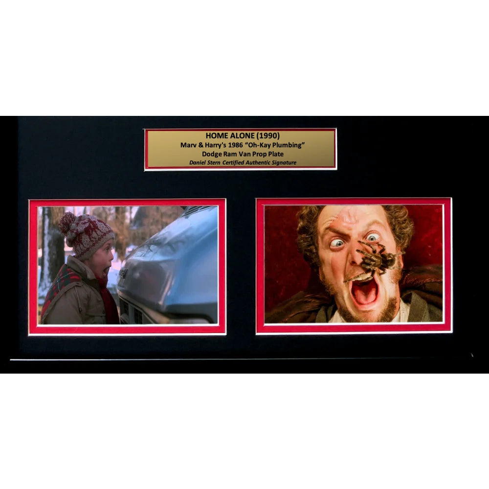 Home Alone Daniel Stern Signed Movie Car License Plate Framed BAS Autograph Marv - Authentic Collectible Memorabilia for Movie Fans & Home Decor