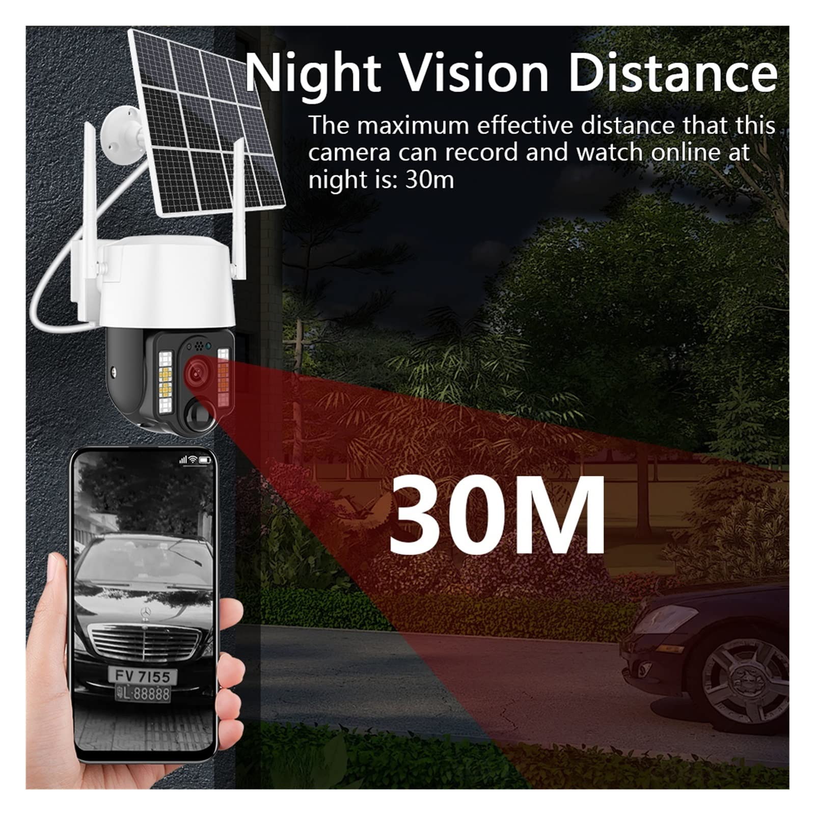 5MP Solar Security Camera with 4G SIM Card & PTZ - PIR Motion Detection, 10W Solar Power, Waterproof IP Camera, 30M Color Night Vision (Includes 32GB Storage) - Ideal for Home, Farm & Outdoor Surveillance