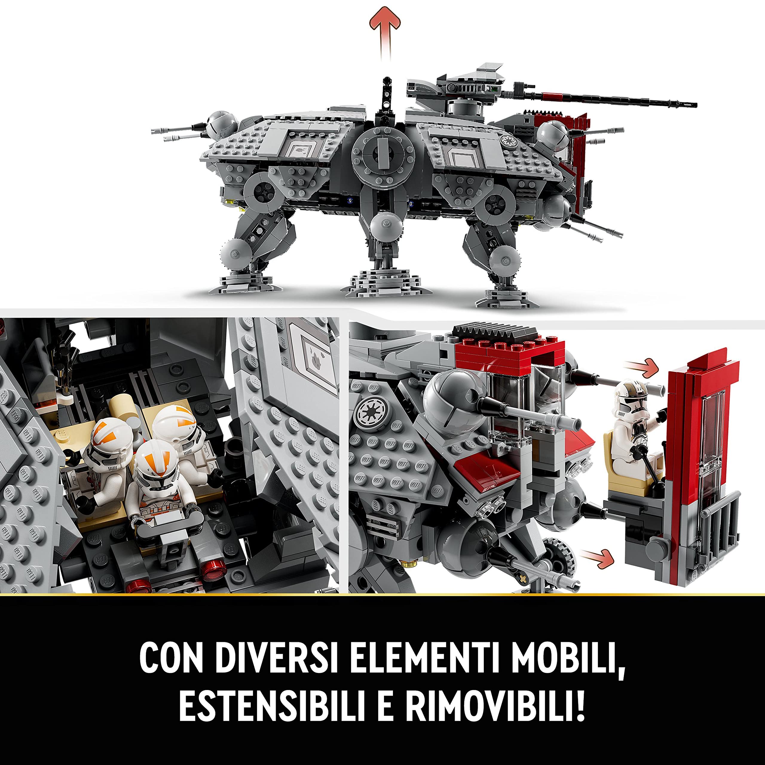 LEGO 75337 Star Wars AT-TE Walker & TIE Bomber Building Set with Gonk Droid & Minifigures - Ultimate Star Wars Collector's Model Kit for Display & Play | Perfect Gift for Fans & Kids Ages 9+