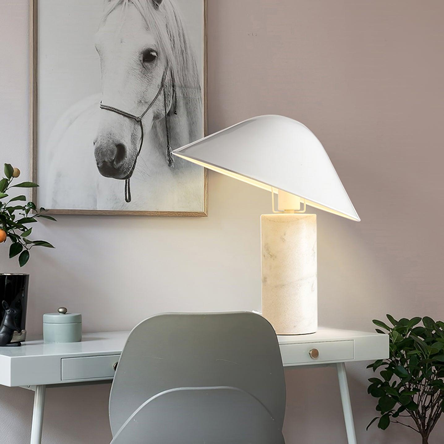 Elegant Adelaide Marble Table Lamp - Modern Home & Office Decor, Perfect for Bedroom, Living Room, and Study Desk Lighting