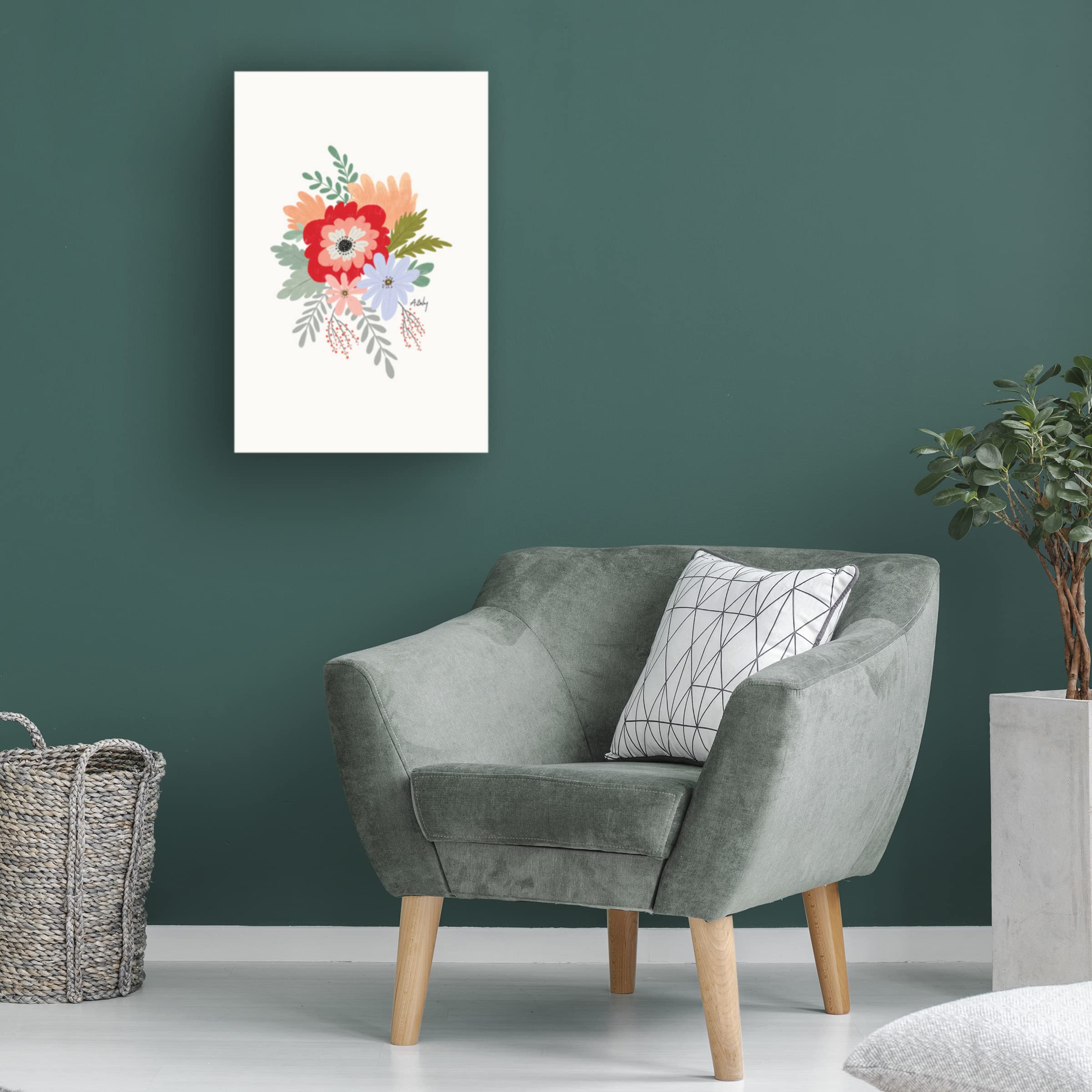 Annie Bailey Art 'Spring Flowers' Canvas Wall Art Print - Vibrant Floral Home Decor for Living Room, Bedroom & Office