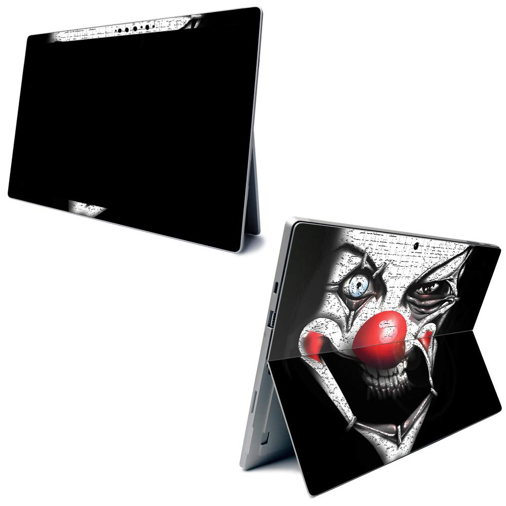 MightySkins Carbon Fiber Skin for Microsoft Surface Pro 7 - Evil Clown Design | Textured Protective Cover | Easy to Apply & Remove | Made in USA | Perfect for Work, School & Travel Protection