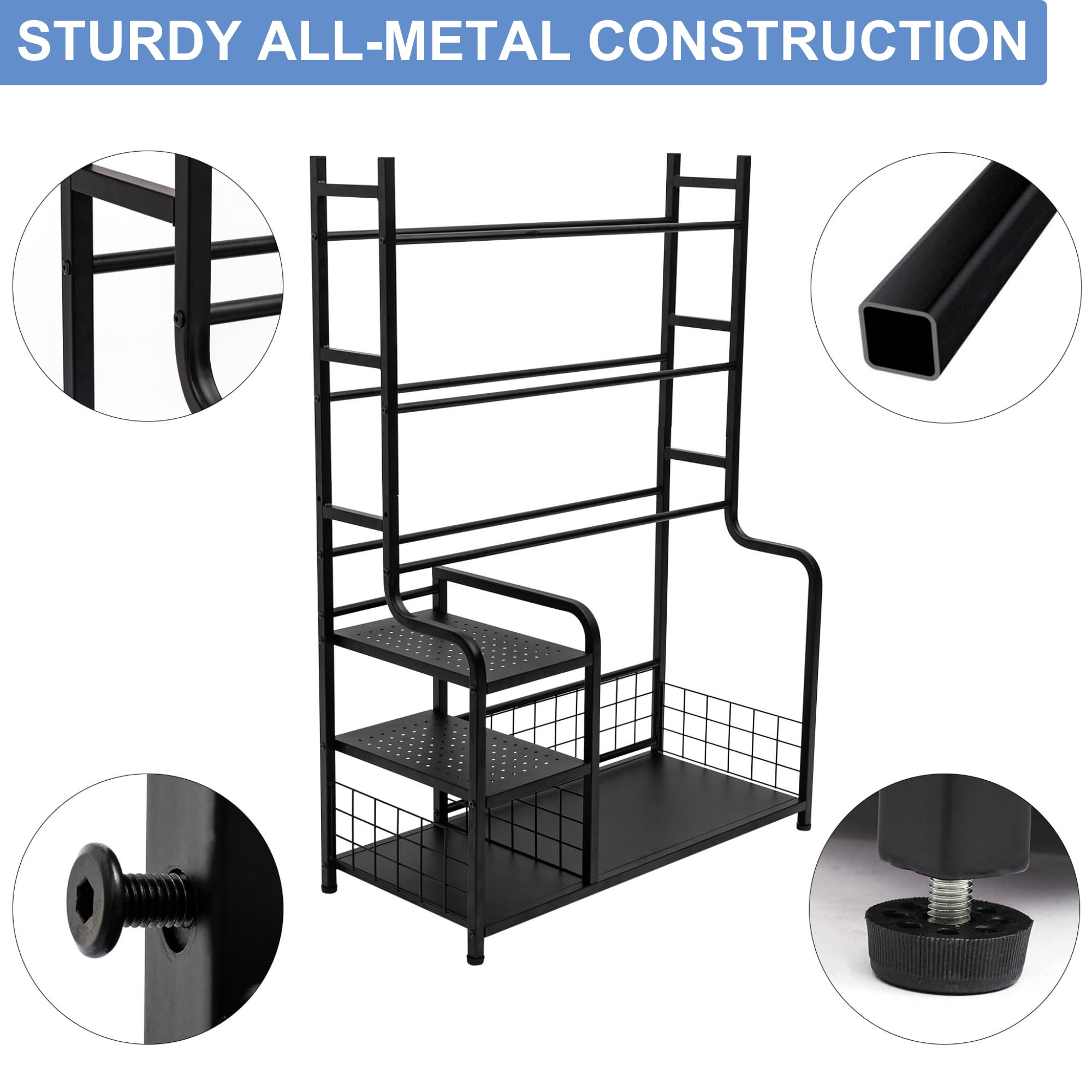 Premium Metal Disc Golf Storage Rack - Heavy Duty Disc Organizer Shelf for Frisbee Equipment | Perfect for Home, Garage & Basement Organization | Black Sport Accessories Stand