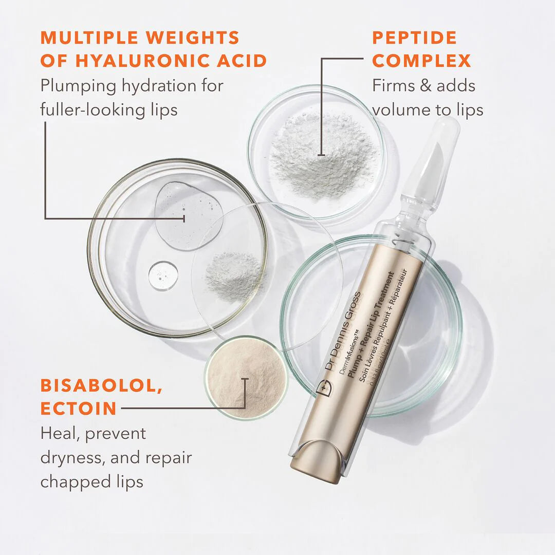 DermInfusions Plump & Repair Lip Treatment - Hydrating Lip Balm for Dry, Chapped Lips - Perfect for Daily Use & Night Care