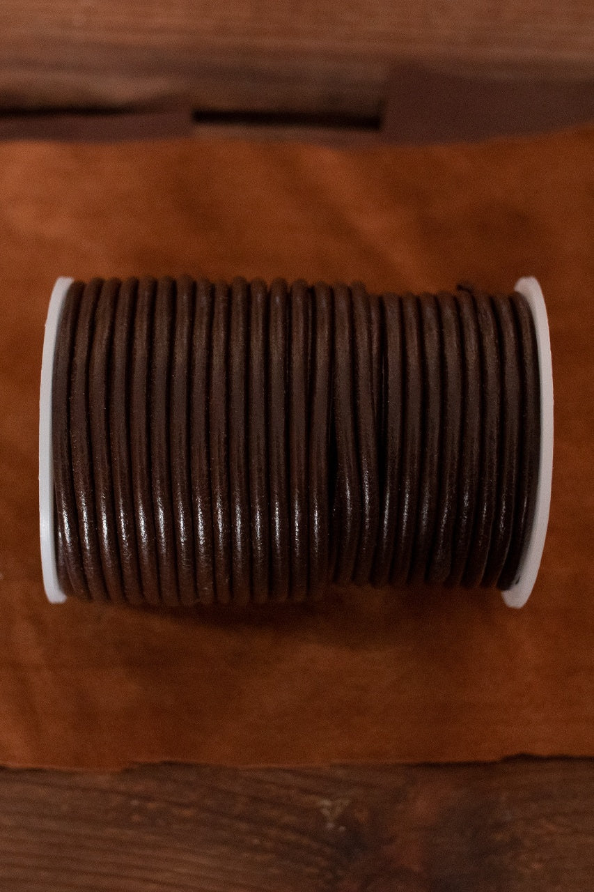 Premium 4.0mm Genuine Leather Cord - 25 Meters Natural Brown for Jewelry Making, DIY Crafts & Macrame Projects - Perfect for Bracelets, Necklaces & Home Decor