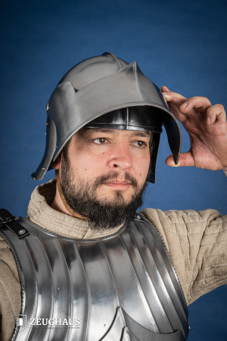 Burgundian Sallet Helmet - 1.6mm Polished Steel Medieval Armor for LARP, Cosplay & Historical Reenactment