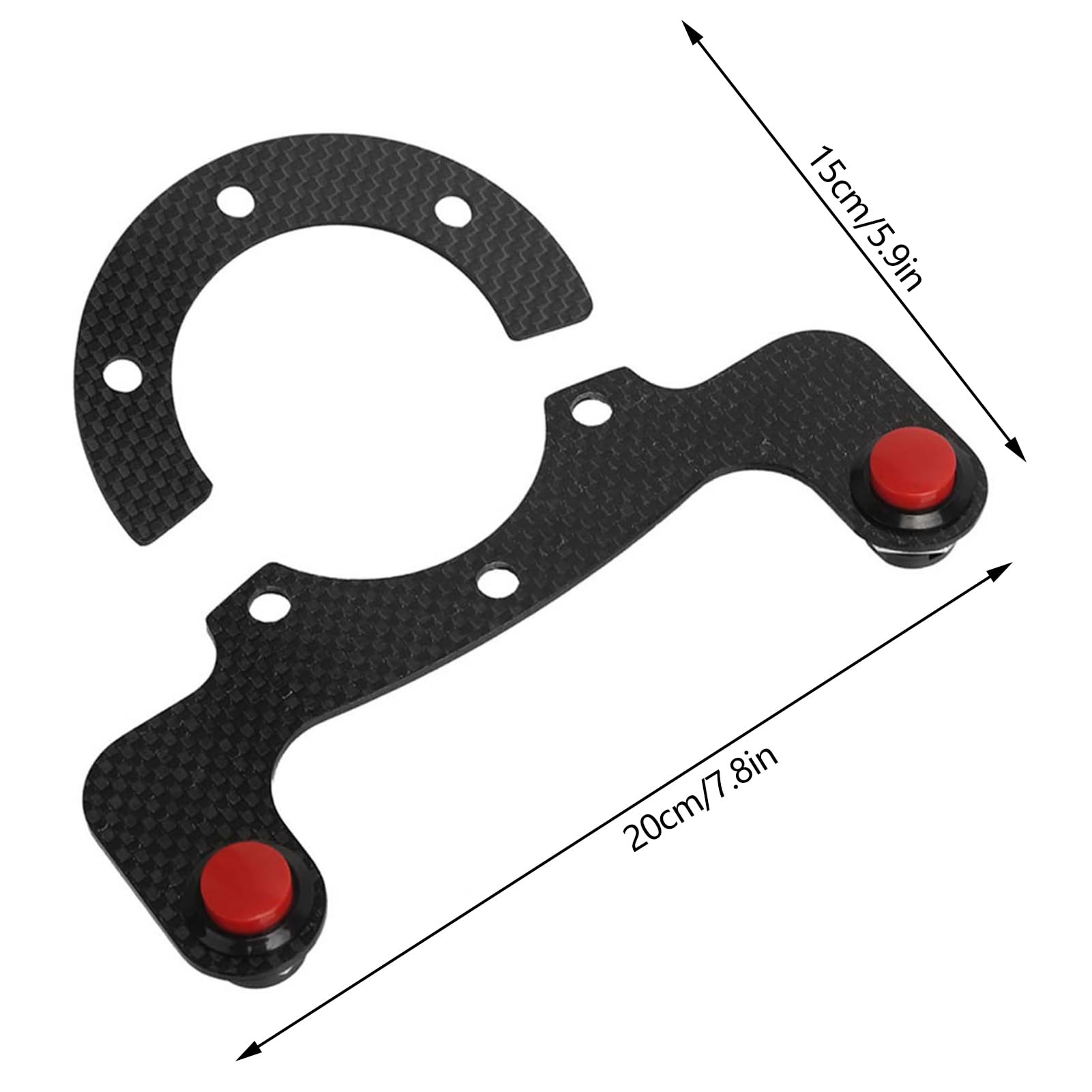 Acouto Carbon Fiber Steering Wheel Horn Button Kit - Dual Buttons for 6 Bolt Racing Wheels (MOMO, OMP, Nardi, Sparco Compatible) - Perfect for Track Racing & Drifting