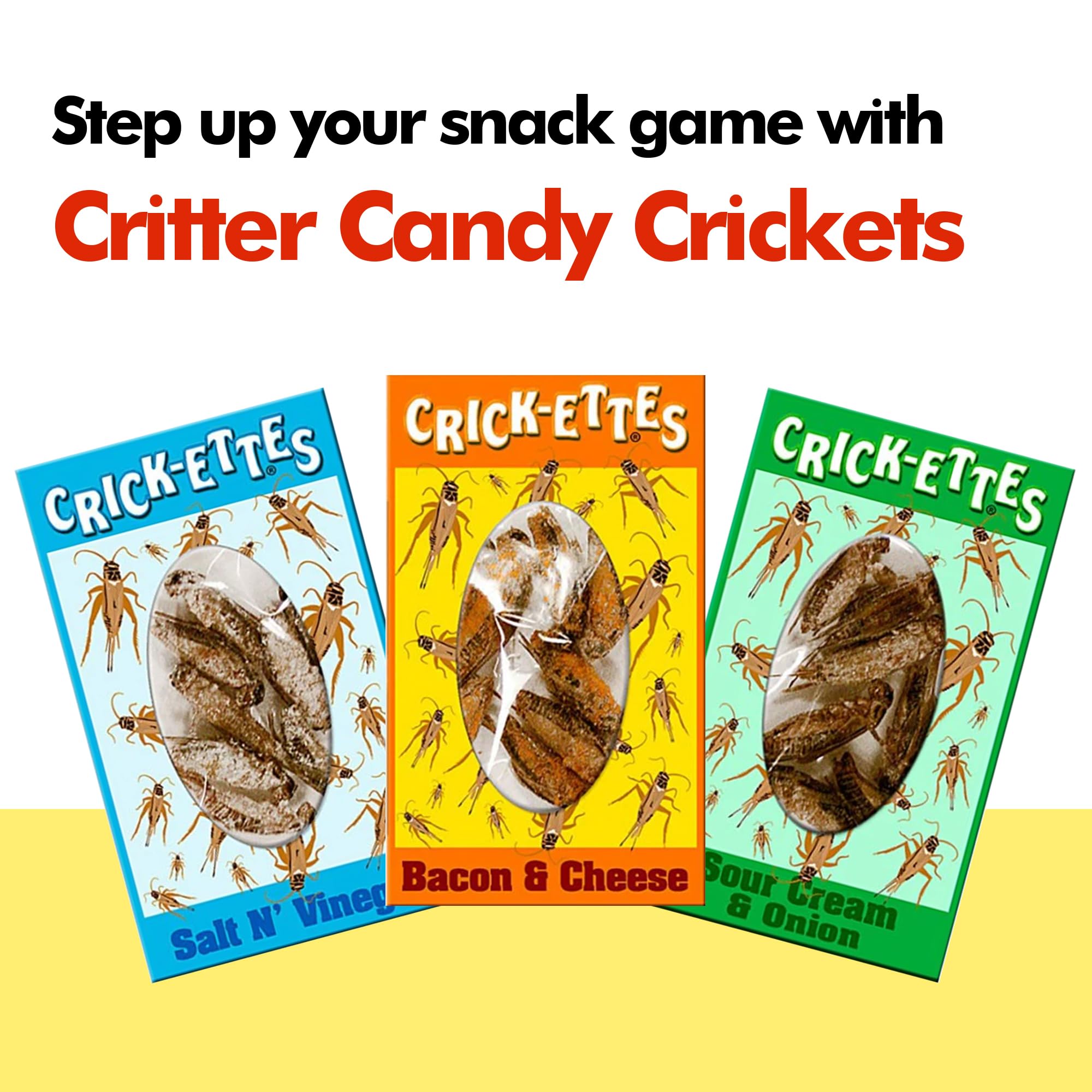 HotLix Crick-ettes Edible Crickets (6-Pack) | Crunchy Cricket Snacks, High-Protein Dried Insects for Humans, Exotic & Weird Food Gifts | Perfect for Camping, Hiking & Unique Party Snacks