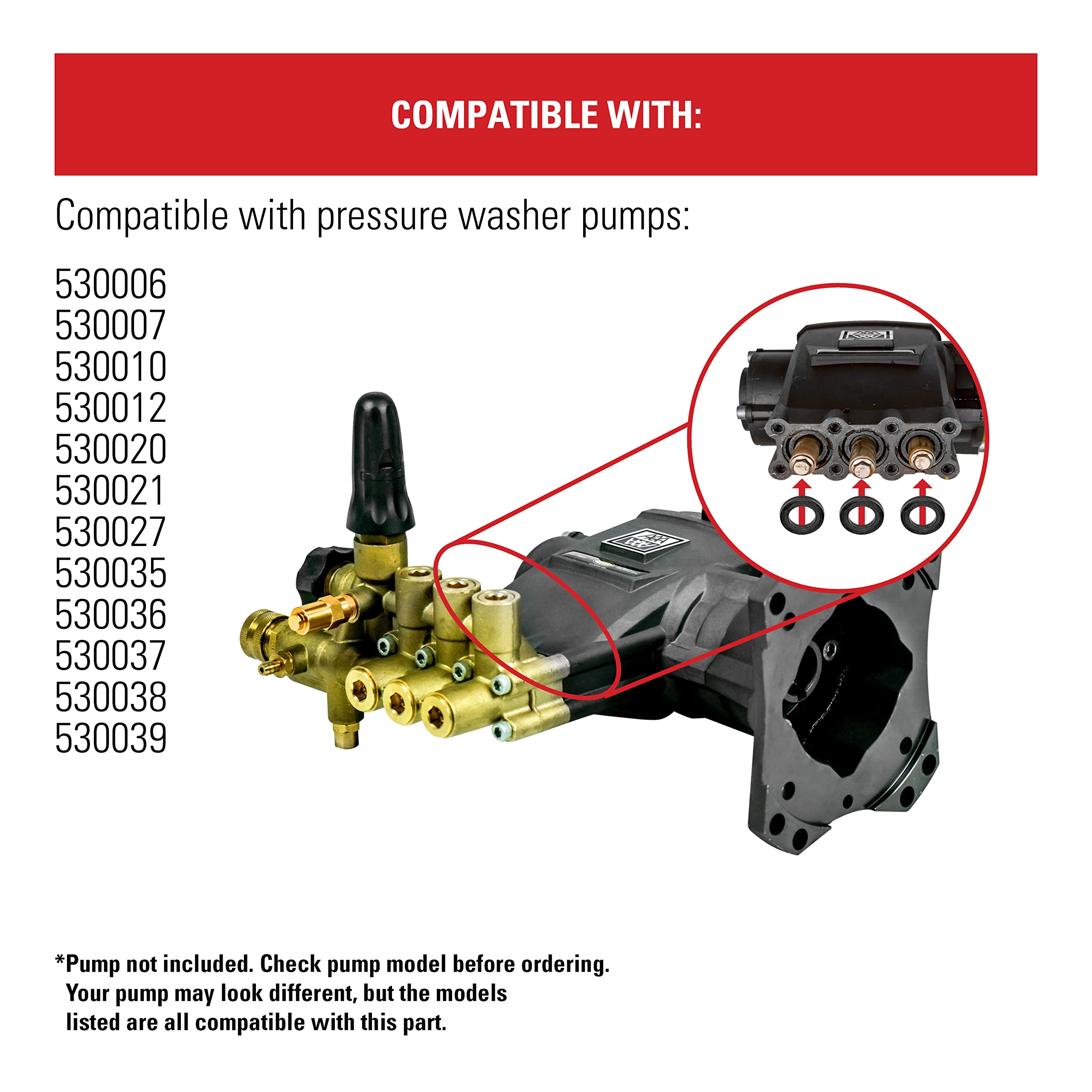 Simpson Pressure Washer Pump Oil Seal - Black - for Cleaning & Maintenance
