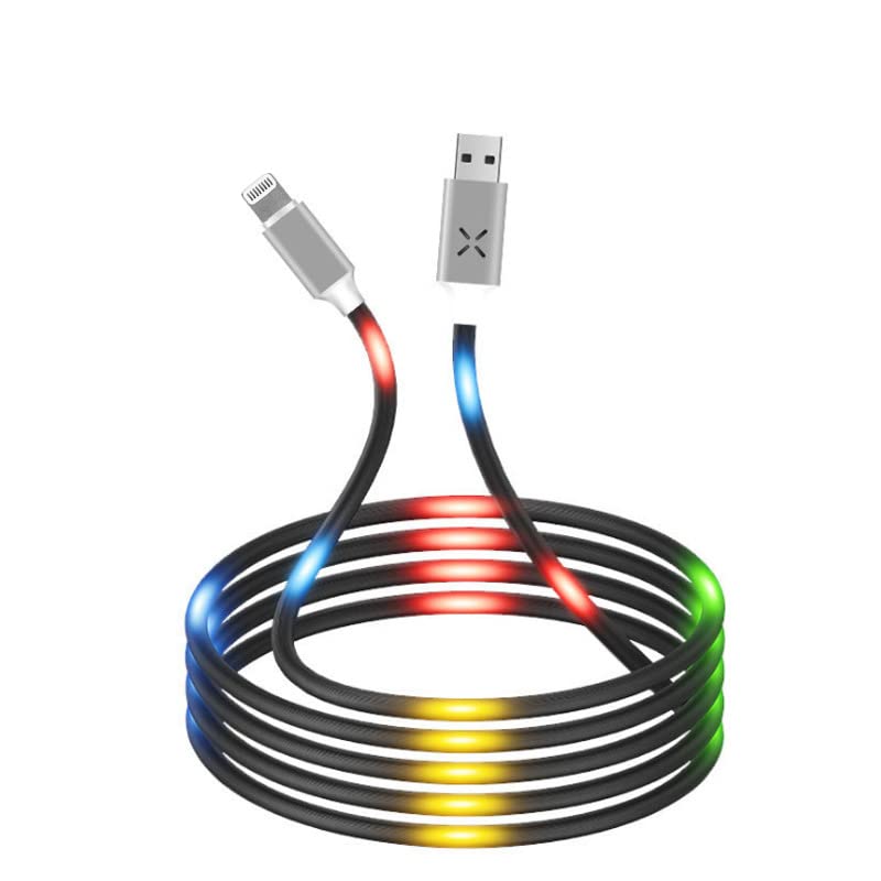 Premium WSGP iPhone Charging Cable - 3.3ft Fast Charging & Data Sync Cord with Voice Control LED Light | Compatible with iPhone 13/13 Pro Max/12/12 Pro Max/11/X/XS/XR & iPad/AirPods Pro (Black) | Perfect for Home, Office & Travel Charging Needs
