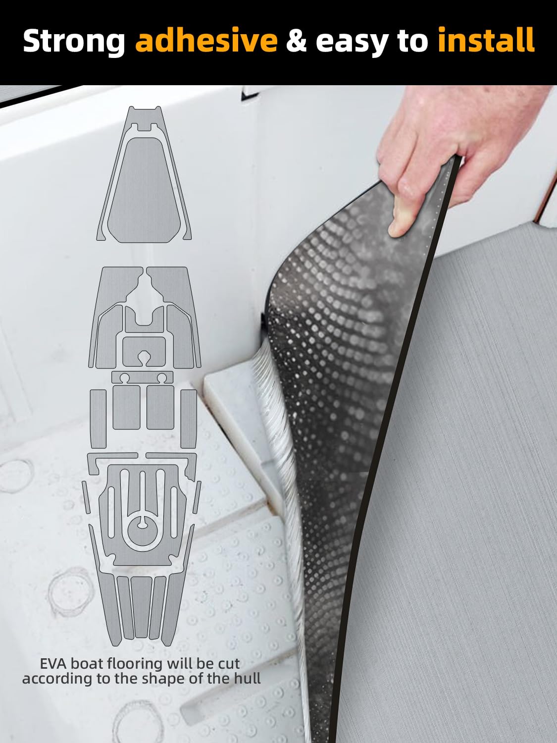 Premium EVA Foam Boat Decking - Non-Slip Marine Floor Mats for Boats, Yachts, Kayaks & RVs (94.5