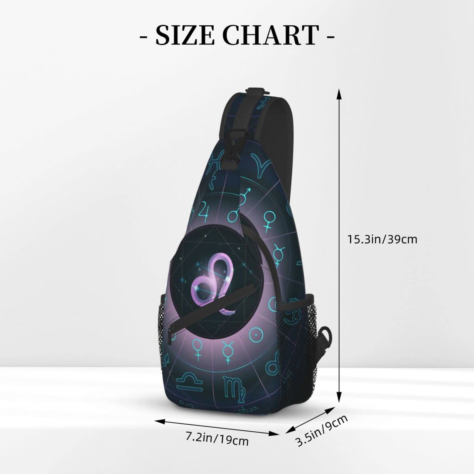 Leo Chest Bag Shoulder Bag - Zodiac Constellation Sling Backpack for Men & Women | Casual Travel, Hiking, Festival & Everyday Crossbody Bag