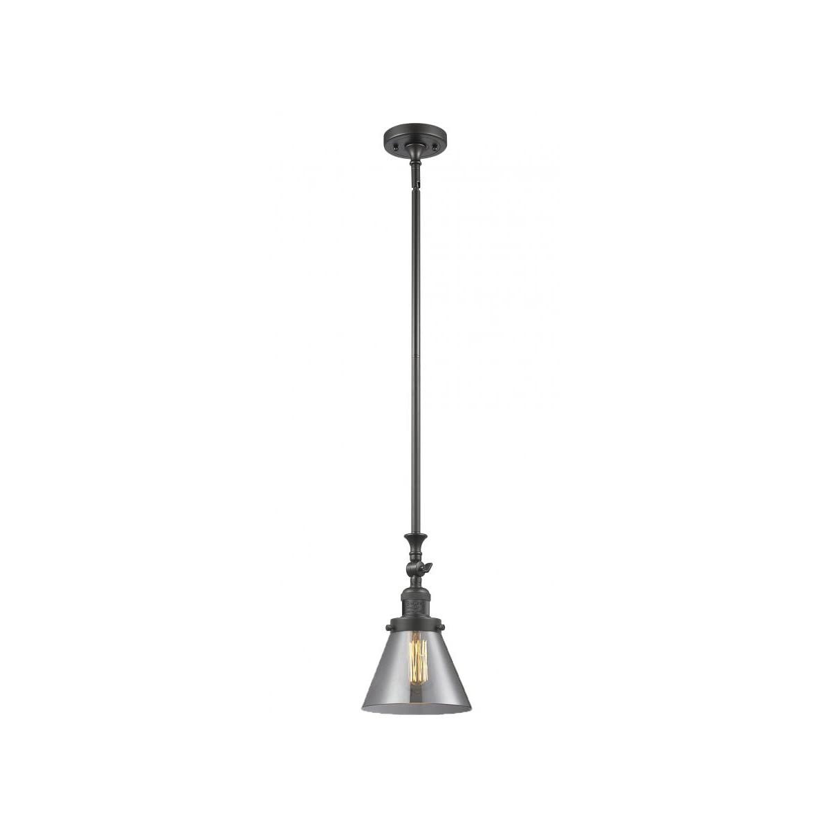 Vintage Dimmable LED Mini Pendant Light - Oil Rubbed Bronze Finish, 1-Light Hanging Fixture for Kitchen Island, Dining Room & Bar Counter Lighting