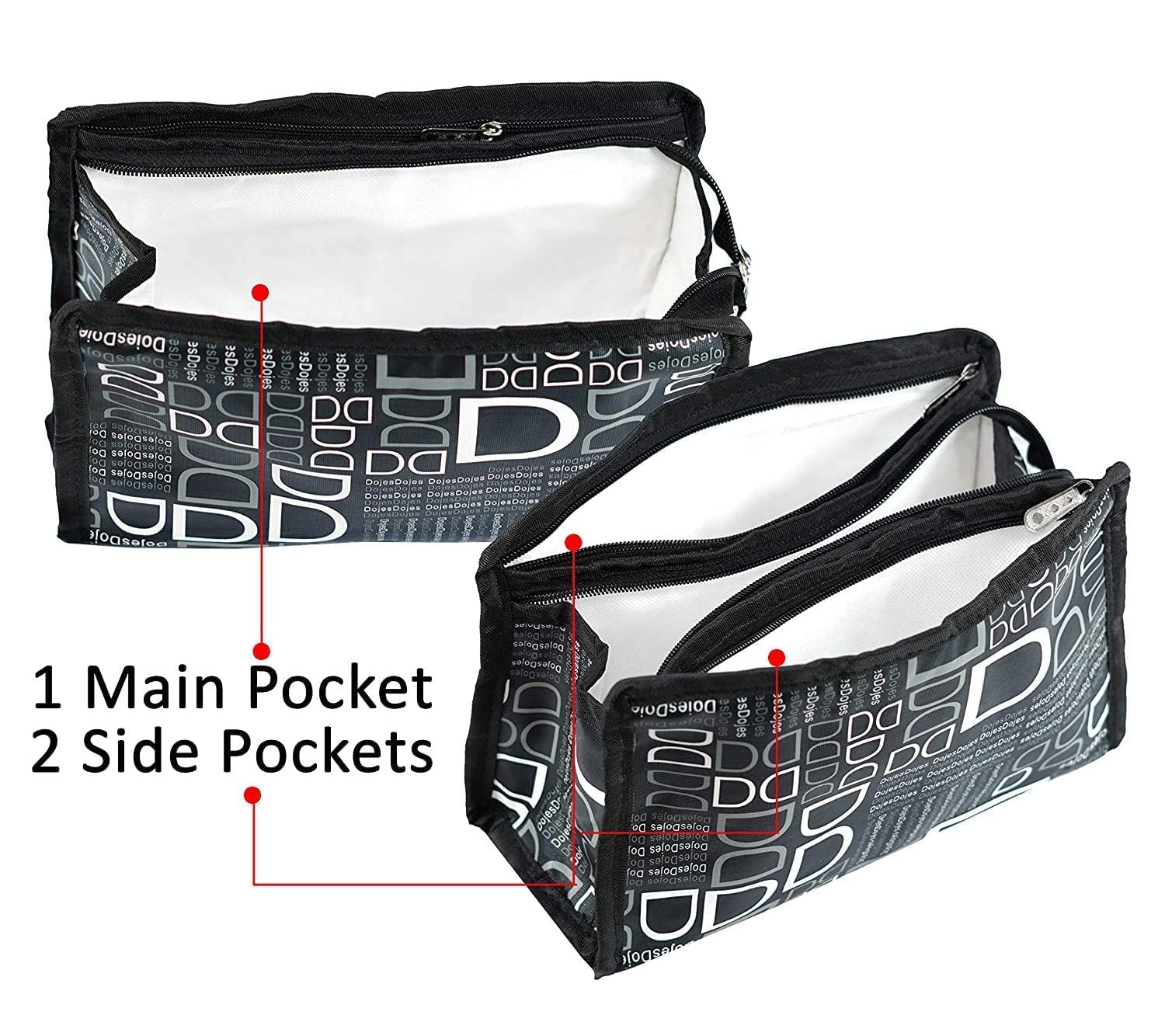 PRISMAXIC 3-Pack Travel Toiletry Bag for Men & Women - Waterproof Cosmetic Pouch, Makeup Organizer, Shaving Kit - Perfect for Air Travel, Gym, Camping & Daily Use (Black)