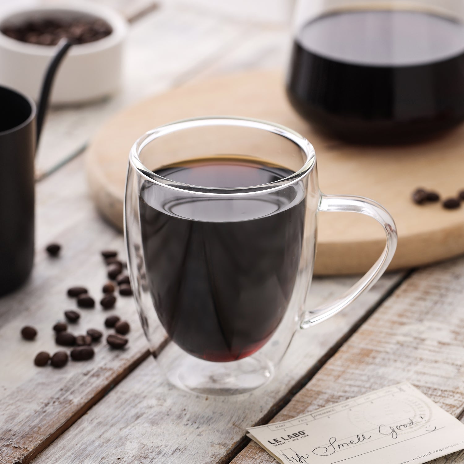 Premium 12oz Double Wall Glass with Handle - Set of 4, Bistro Style, Dishwasher Safe - Perfect for Coffee, Tea, Hot Chocolate & Iced Beverages at Home or Office