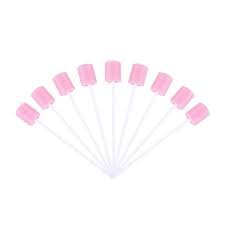 MJ Talk 100pcs Pink Oral Care Swabs for Teeth Cleaning & Hygiene