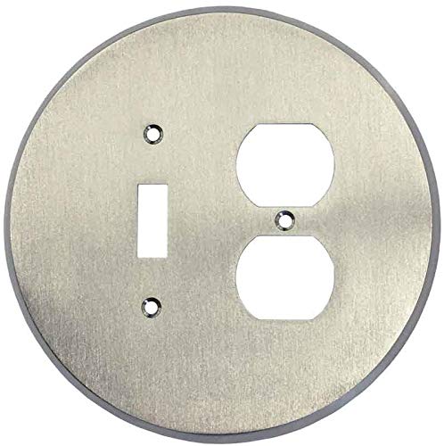 Round Satin Nickel Toggle/Outlet Cover Plates - 1 Pack - Durable Wall Plate Covers for Home & Office Electrical Outlets - Perfect for Living Room, Bedroom, and Kitchen Decor